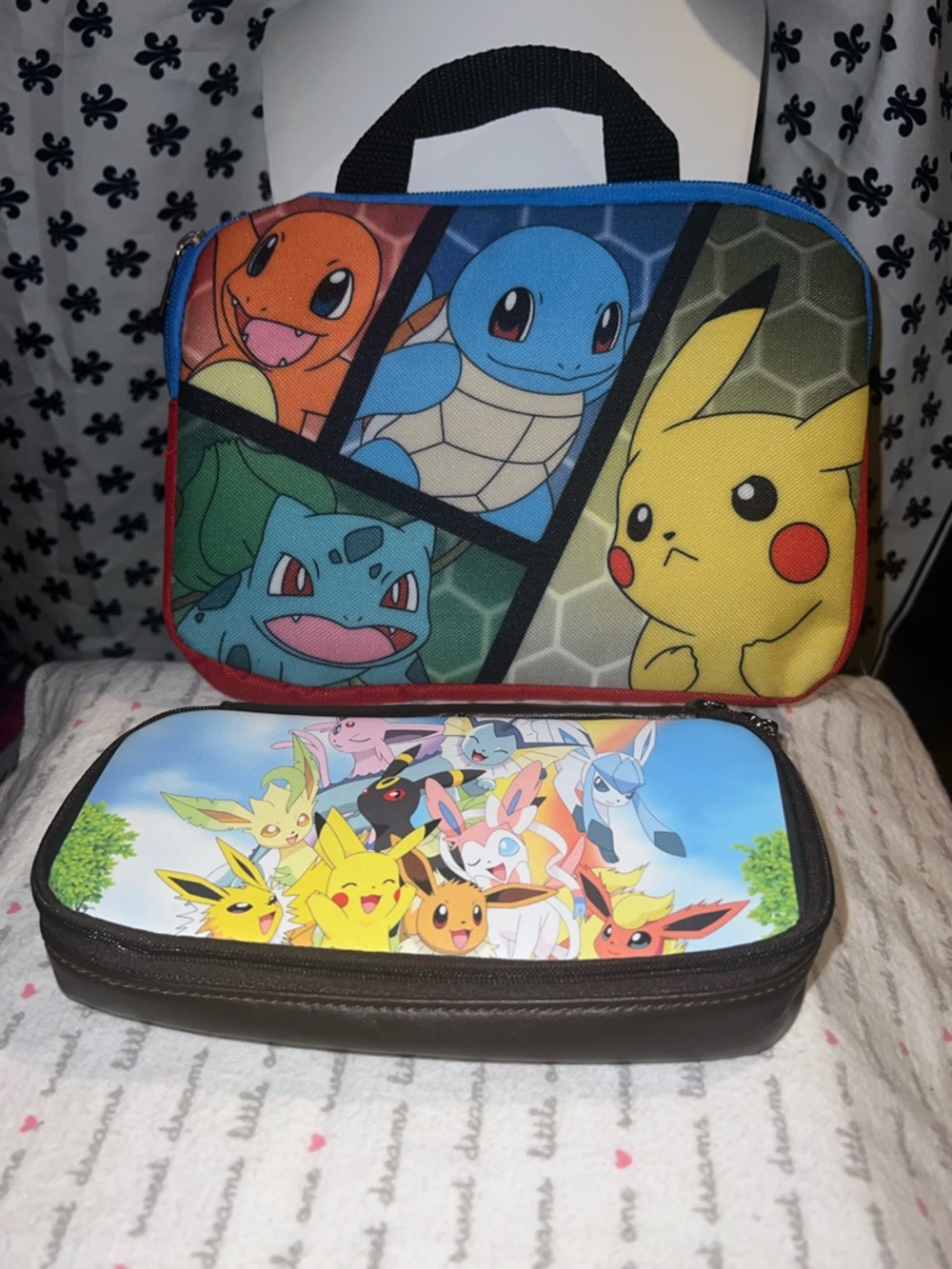 Pokemon Character Lunch Box & Pencil Case Set - Yellow, Blue, Red, Green